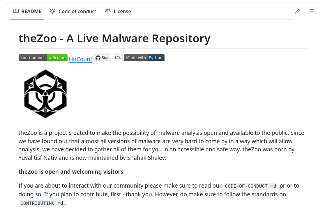 The Zoo of Malicious Code