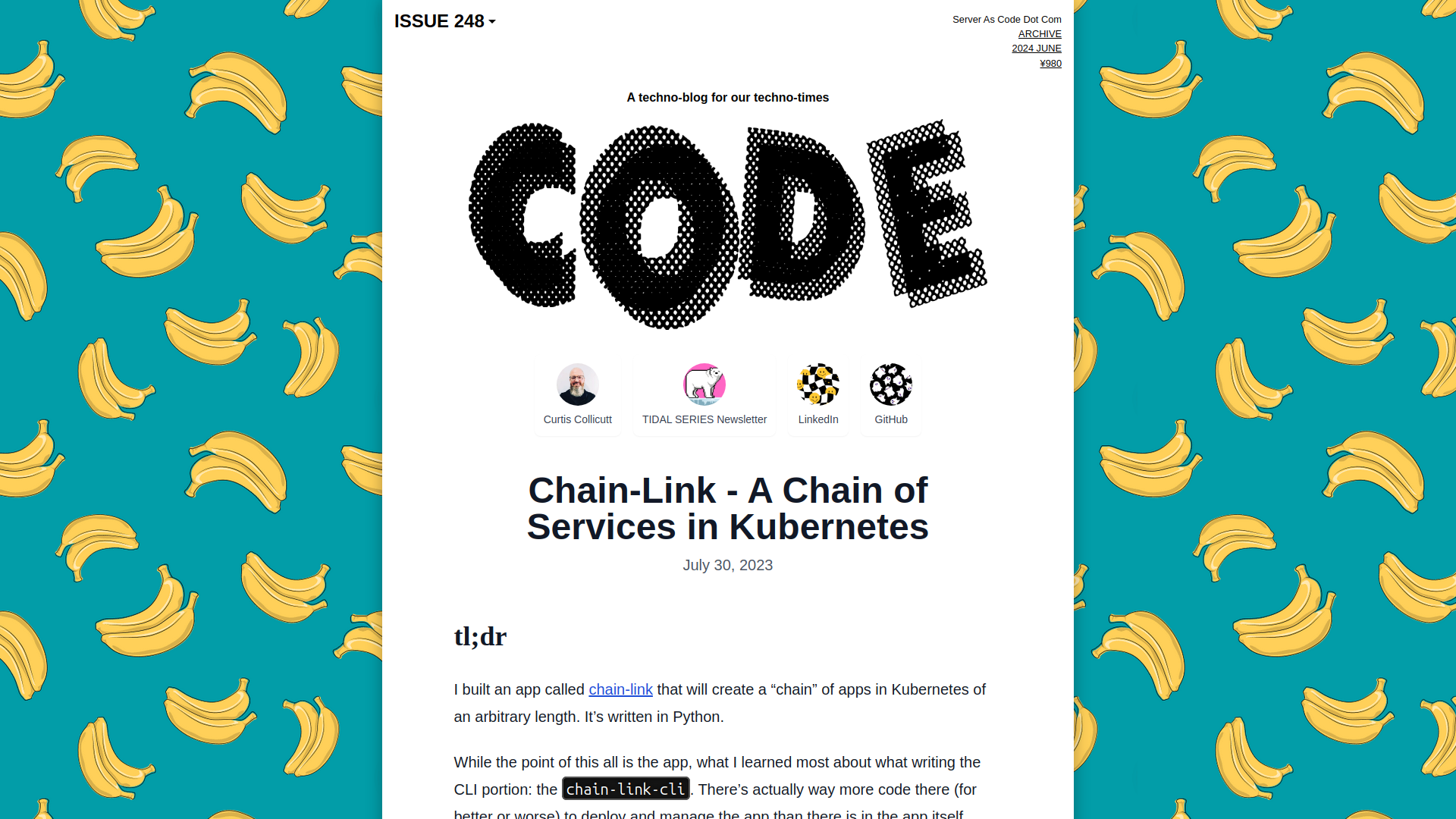 Chain-Link - A Chain of Services in Kubernetes | Server As Code Dot Com
