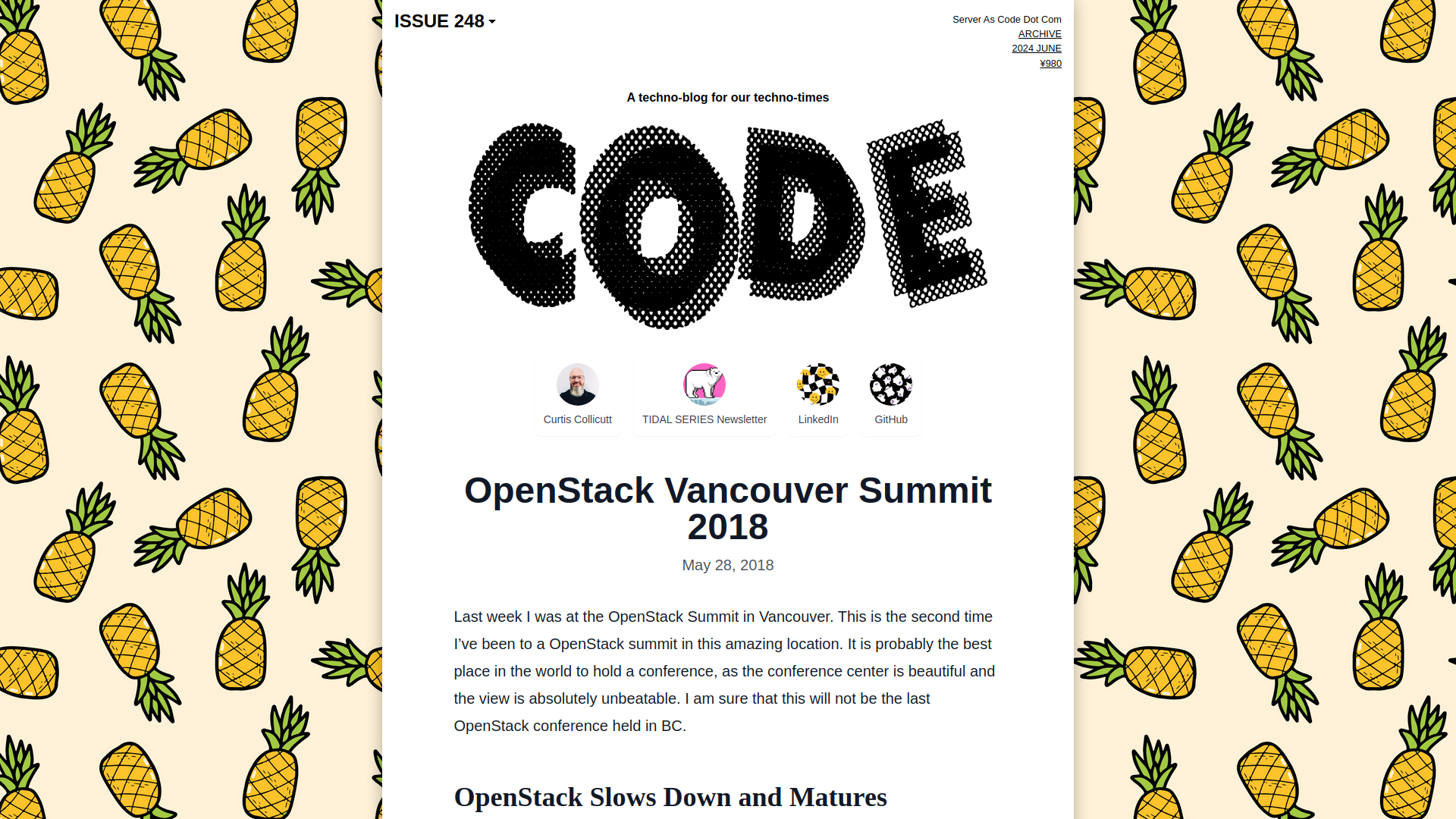 OpenStack Vancouver Summit 2018 | Server As Code Dot Com