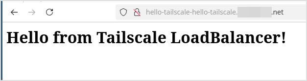 Hello from Tailscale LoadBalancer